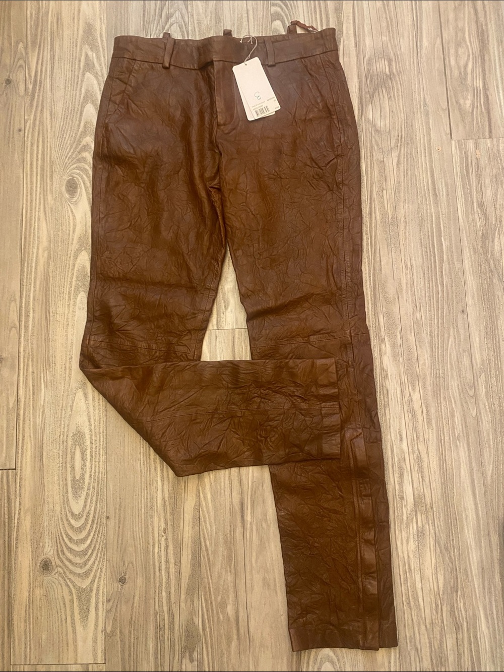 Zadig & Voltaire Brown Leather Dress Pants